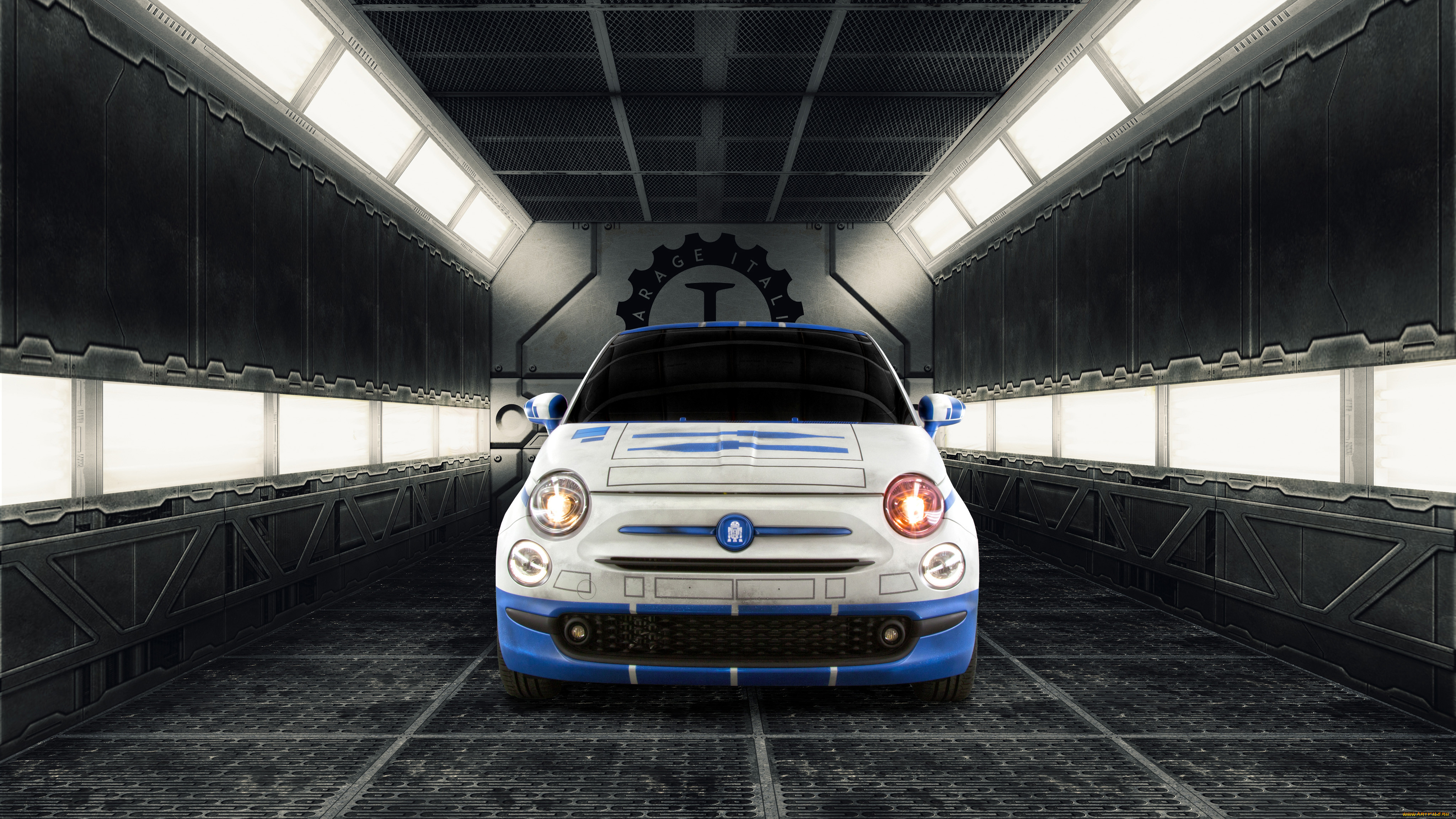 , fiat, 500, r2-d2